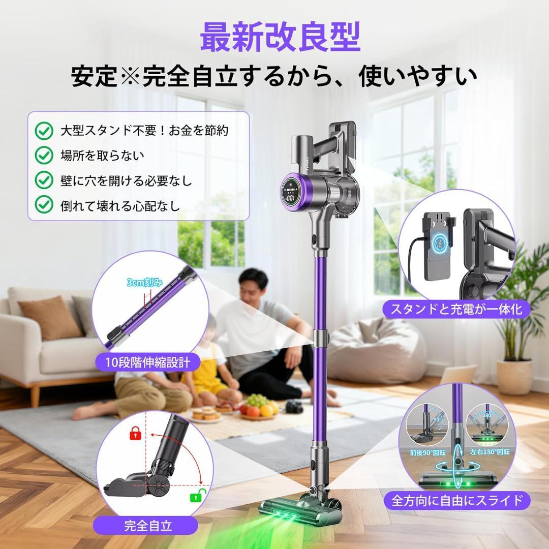 掃除機 コードレス 2026年新登場 業界トップレベル 115KPa超強力
