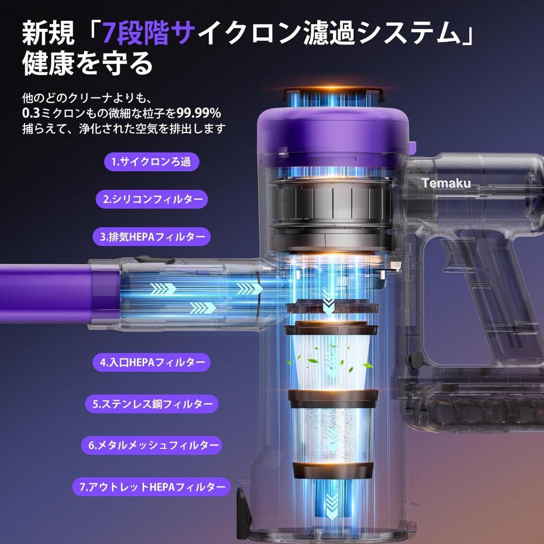 掃除機 コードレス 2026年新登場 業界トップレベル 115KPa超強力