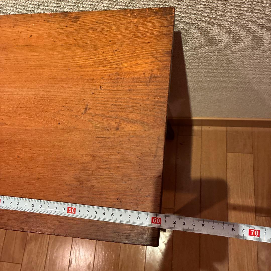 昭和レトロ　木製テーブル 下棚付き