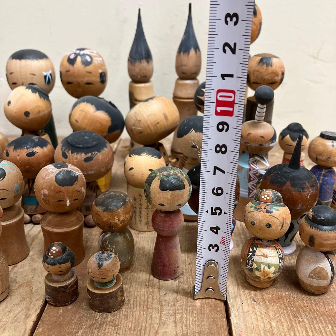 D-3 昭和レトロ 郷土玩具 こけし 小芥子 ミニチュア ミニ 52体セット