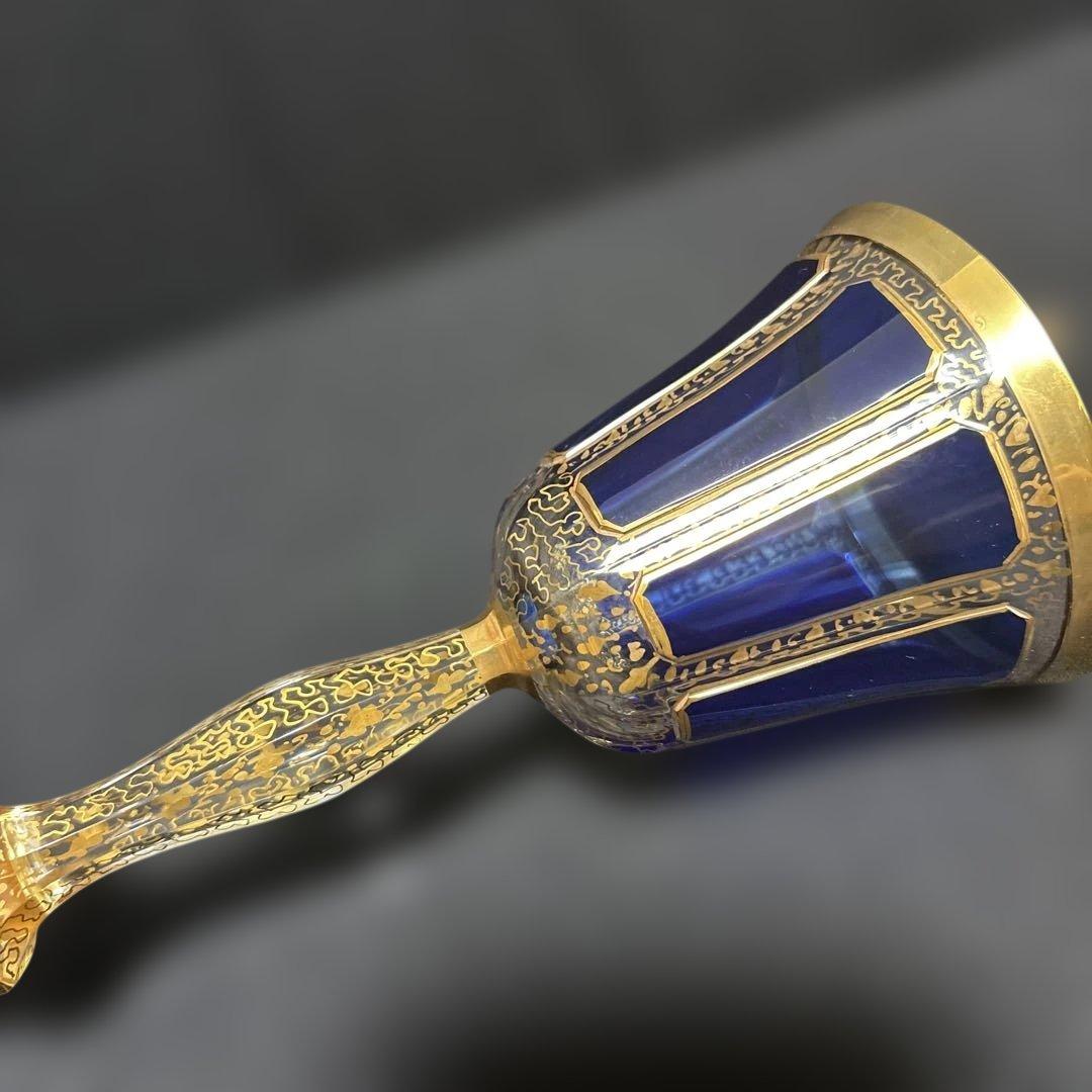 EGERMANN　エーゲルマン クリスタルグラス　金彩 ブルー ゴブレット未使用