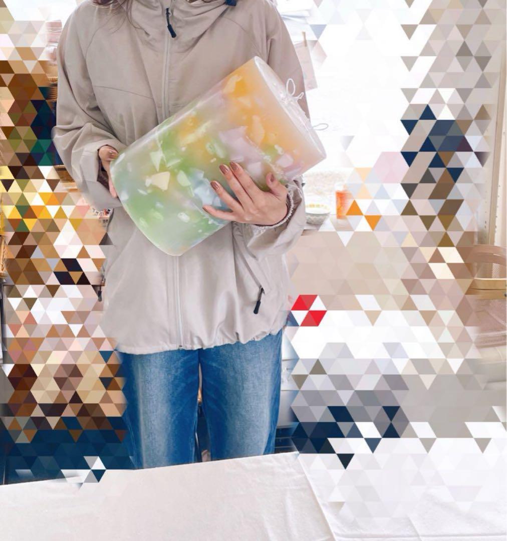 【特大サイズ】虹色ブロック入りキャンドル✨直径20cm×高さ32cm インテリア