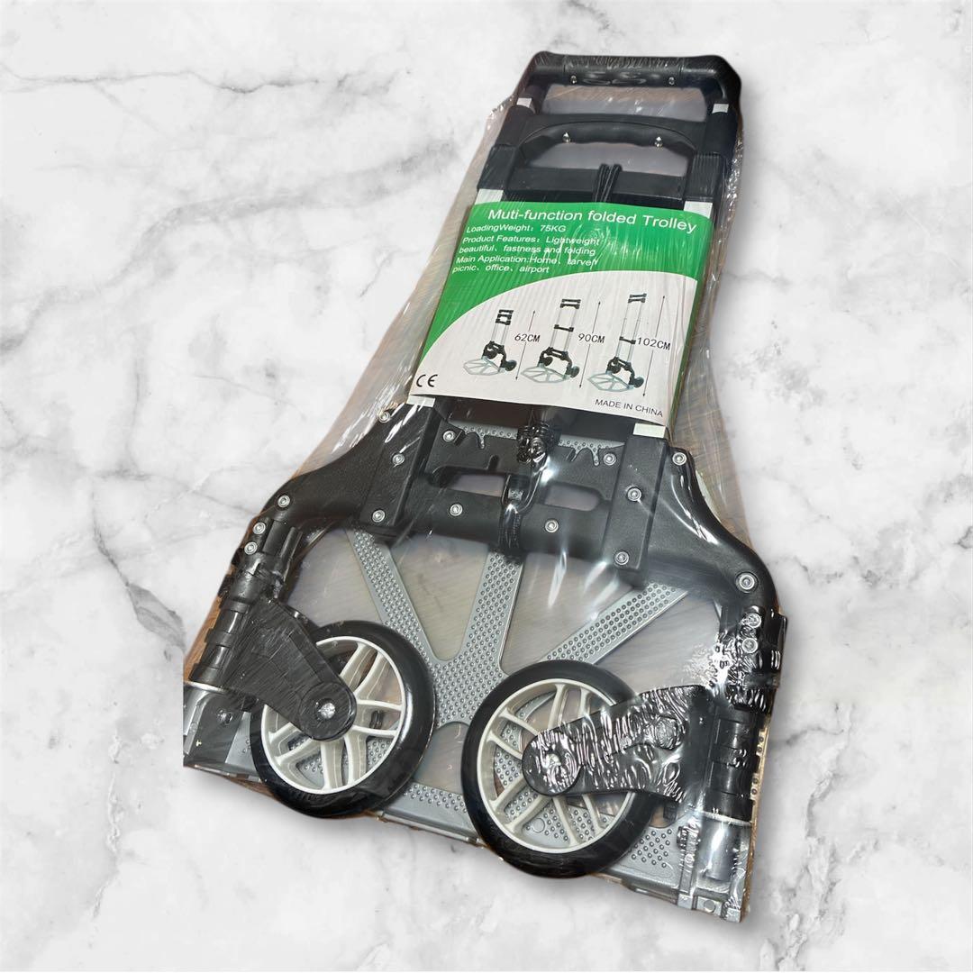 【美品】折りたたみ式 キャリーカート 耐荷重75kg 軽量2.8kg 固定ロープ