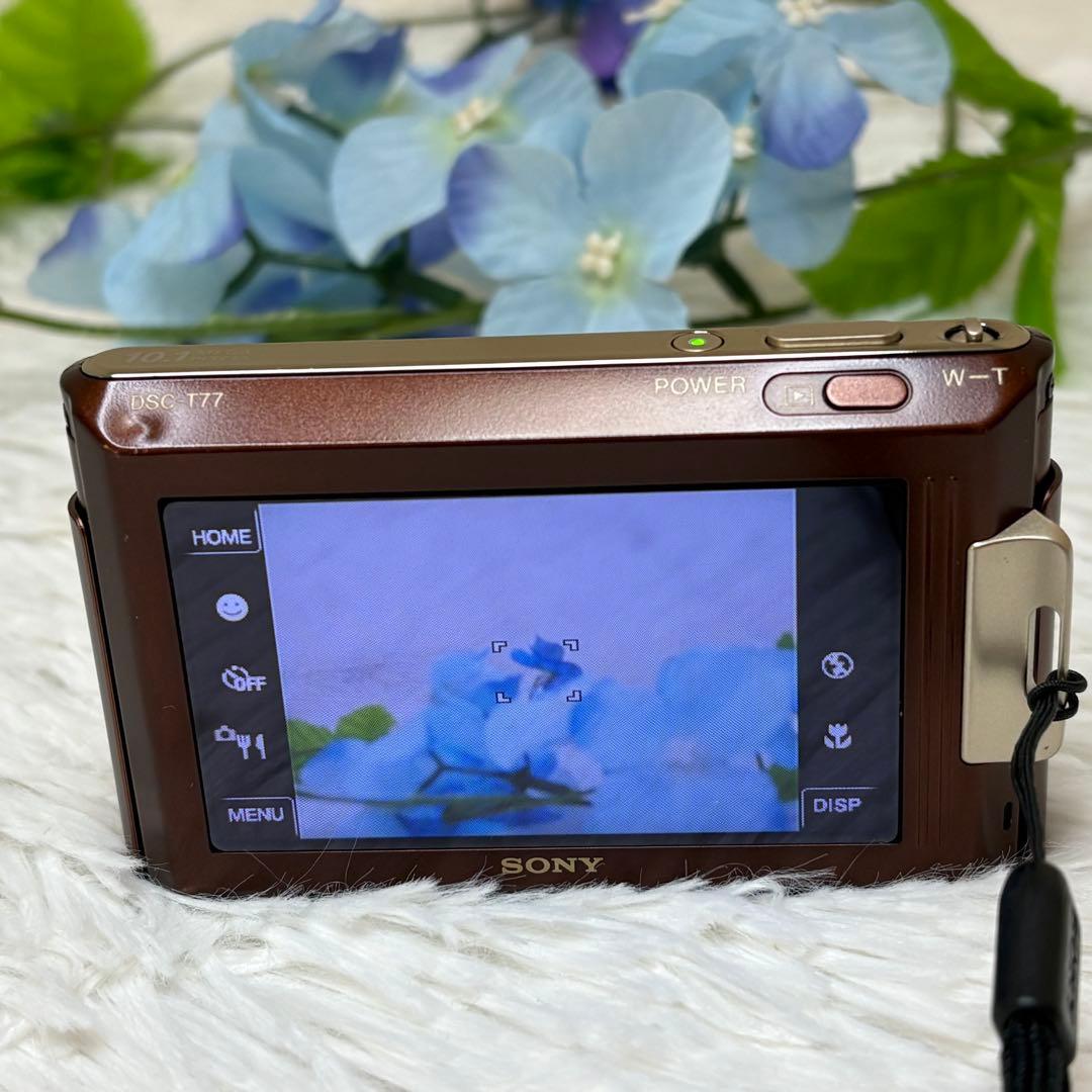 SONY カメラ　DSC-T77 充電器　ブラウン　コンデジ　動作品　訳あり