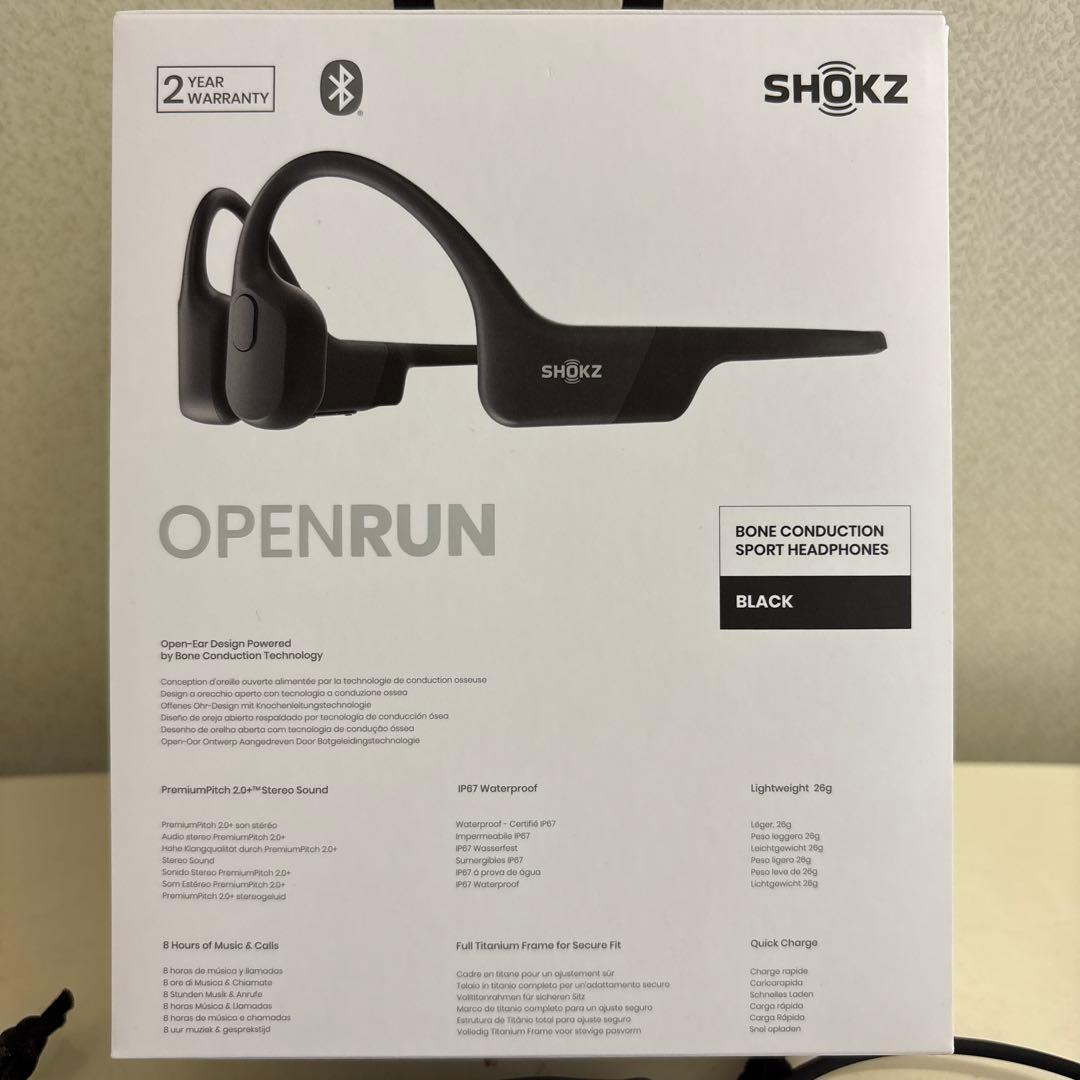 SHOKZ ショックス OpenRun 骨伝導イヤホン ワイヤレス S803 黒