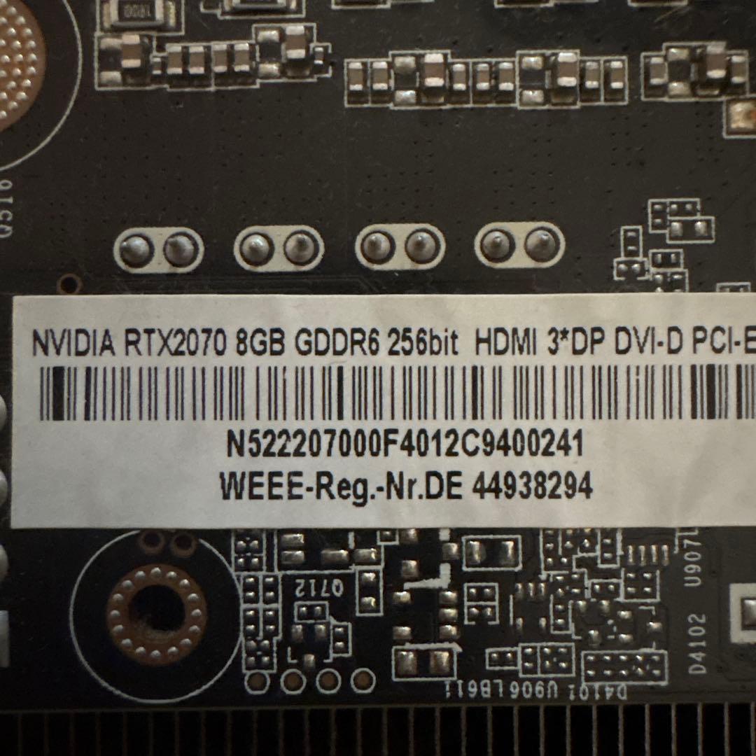 NVIDIA RTX 2070 8GB GDDR6 グラフィックボード
