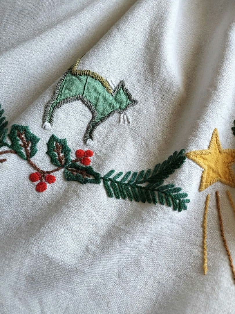 スウェーデン　Vintage　christmas　大きめ　テーブルクロス