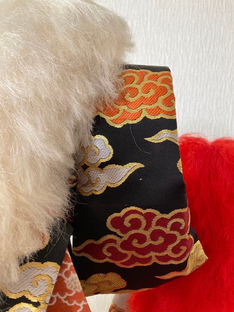 連獅子 高さ約45cm(台座含む) 日本人形 歌舞伎 昭和レトロ 骨董品