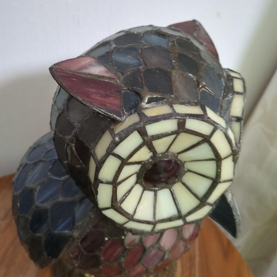 USEDのフクロウのステンドグラスの置物