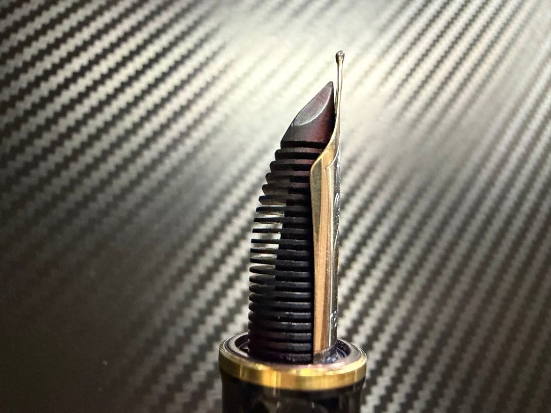 美品 ペリカン スーベレーン PF刻印 M1000 緑縞 M 中字 万年筆