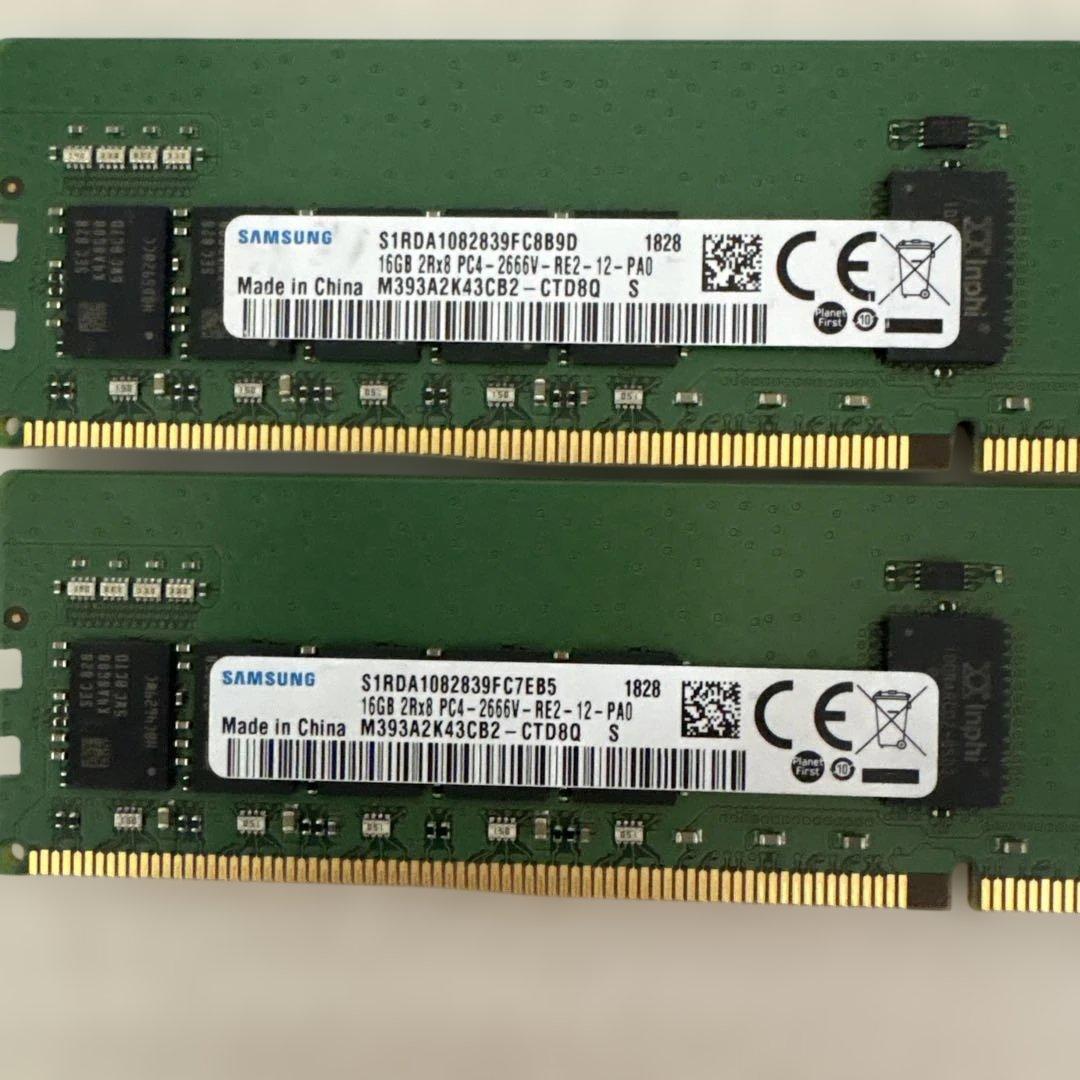 SAMSUNG 16GB メモリ PC4-2666V 2枚
