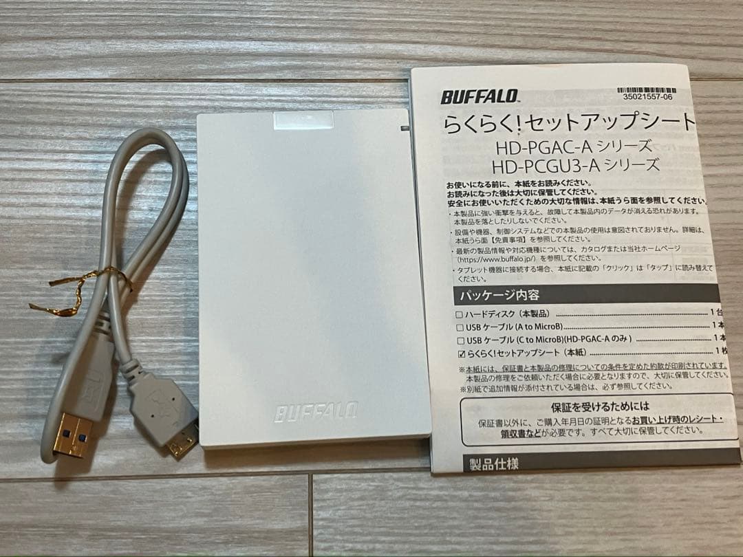 BUFFALO 1.0TB 外付けHDD HD-PCG1.0U3-BWA