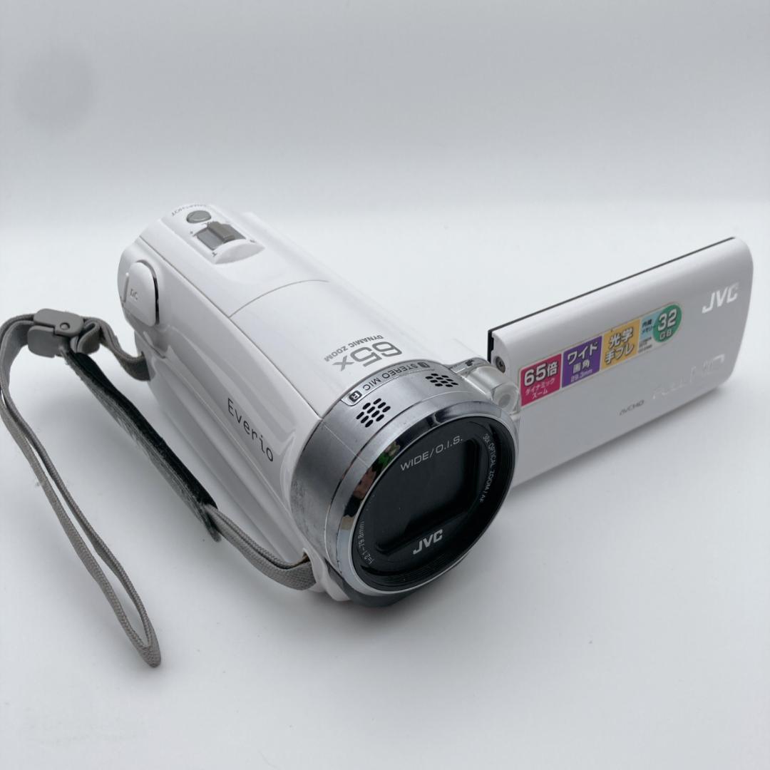実写有【美品】JVC Everio GZ-E565-W デジタルビデオカメラ 白