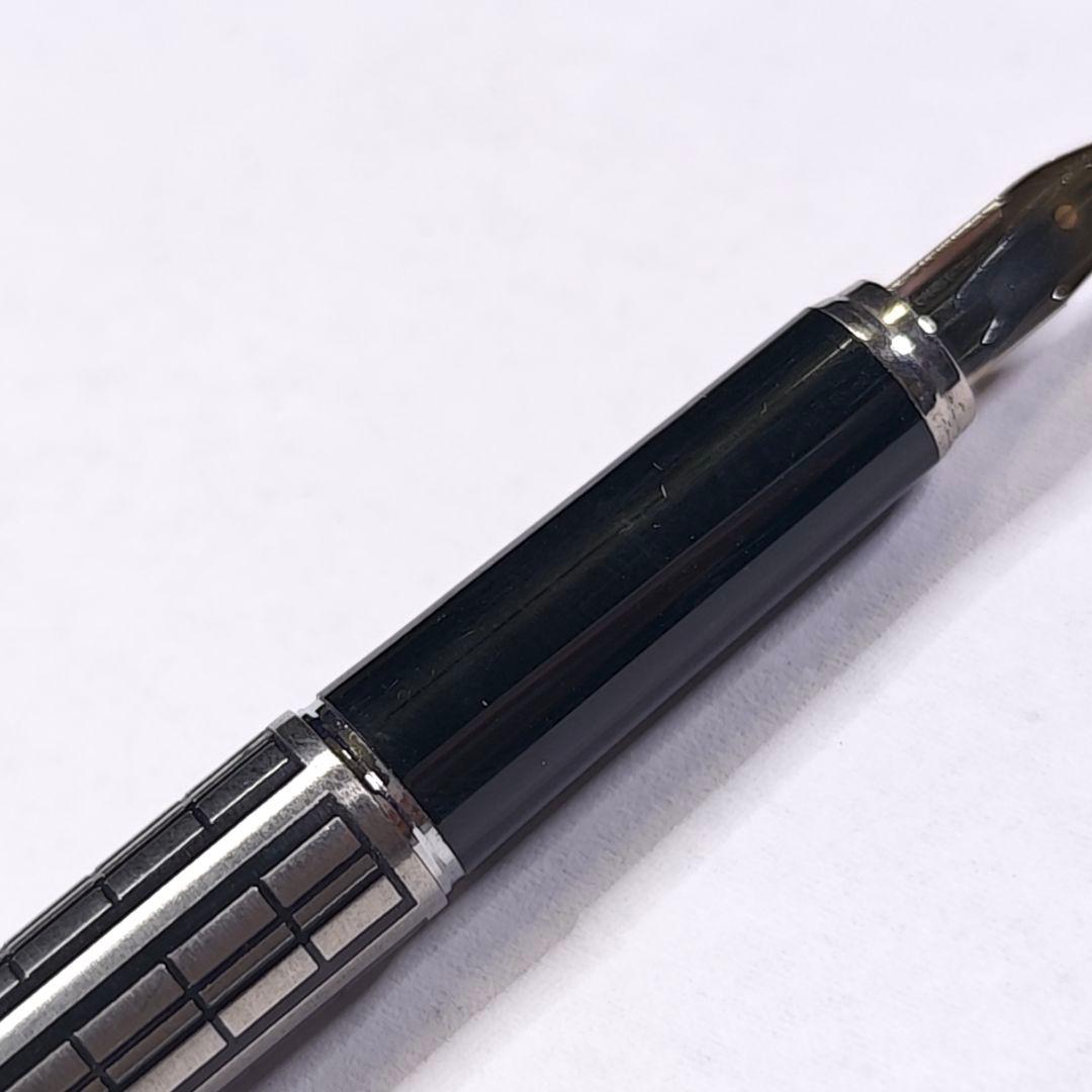 プラチナ万年筆 リビエール 格子柄 14k-wg