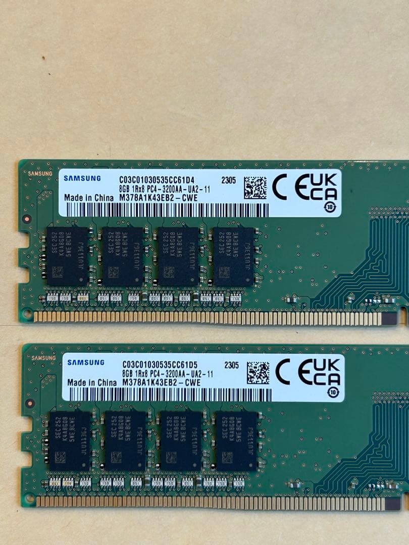 デスクトップ用メモリ　8GB×２枚 DDR4 3200AA