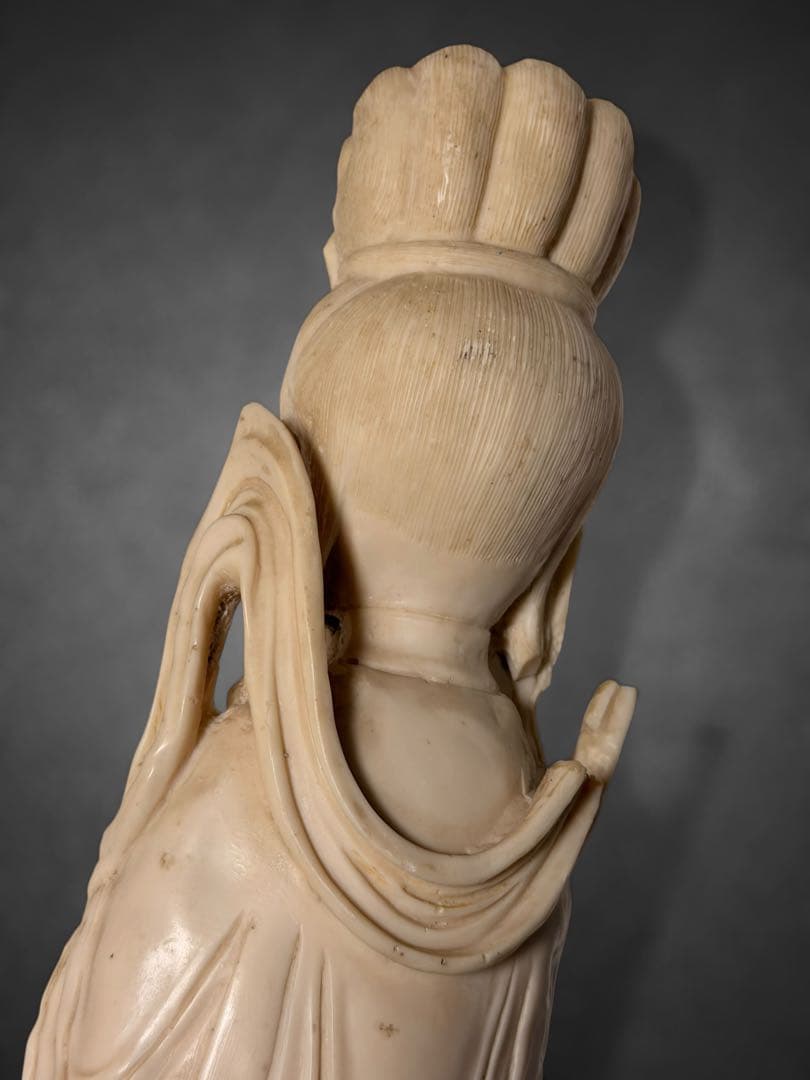 #観音菩薩像 仏像 彫刻/高さ約66.5cm 重量約6kg 時代物