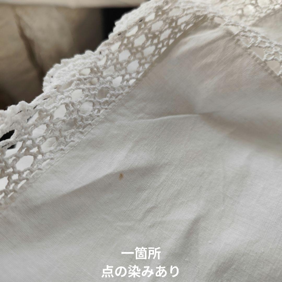 白糸手刺繍　クロッシェレース繋ぎ　フリークロス