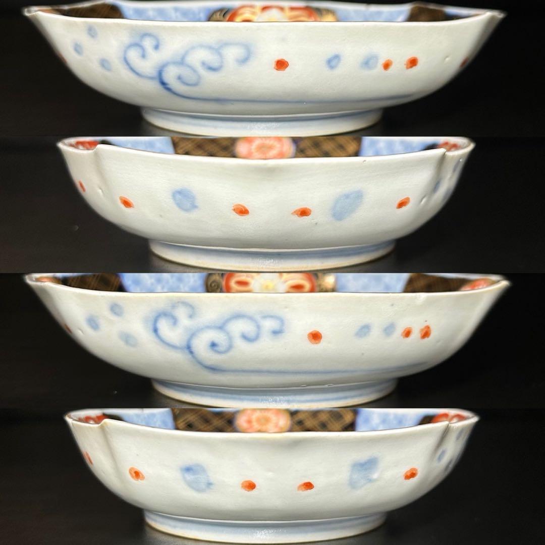 ★ 古伊万里 金彩 色絵 変形皿 5枚/食器！★管理200