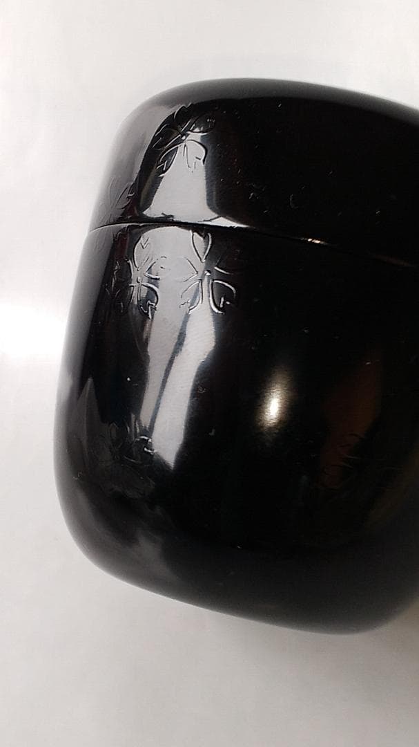 中出松峰 作 『 夜桜蒔絵 』 中棗 共箱 漆器 漆芸 棗 茶道具 新品 未使用