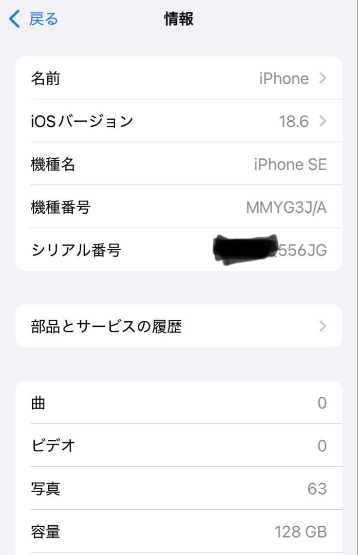 Apple iPhone SE(第3世代) 128GB 純正バッテリー100%