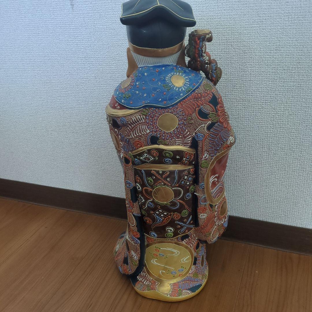 【縁起物】伝統的な中国の仙人 陶器像 多色陶器置物 約60cm