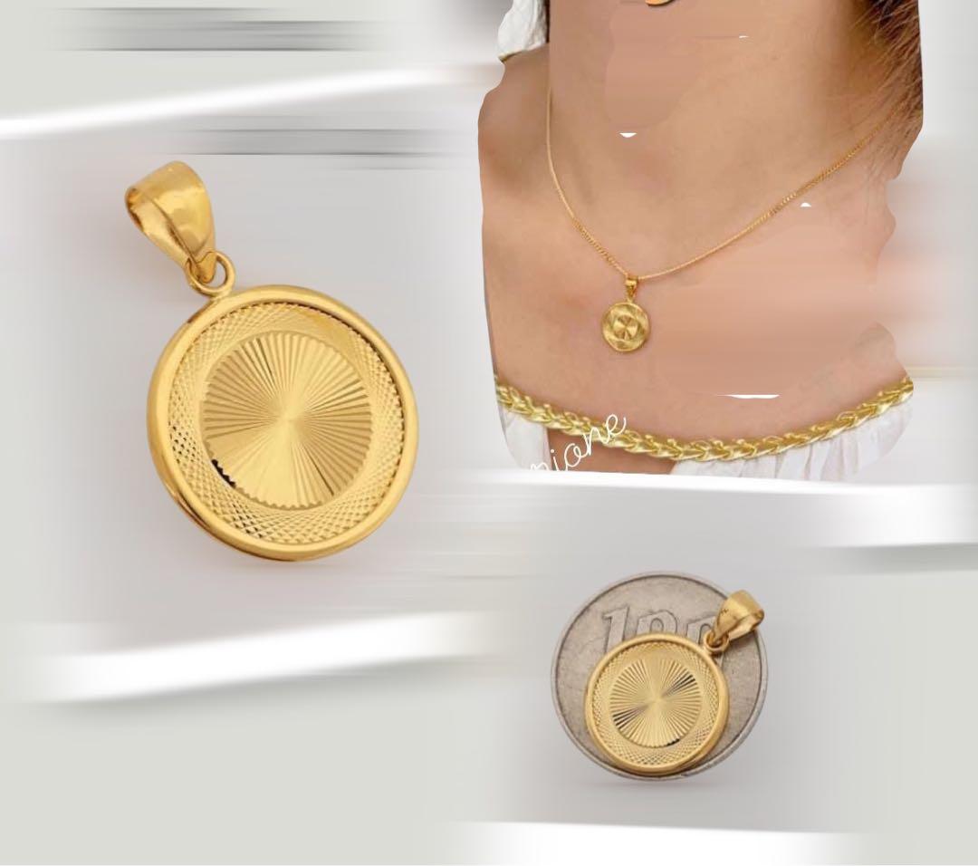 K18金YGイリュージョンペンダント幻想的なペンダント トップ日本製K18刻印