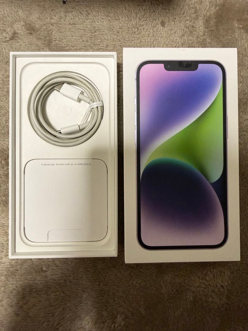 ［美品］Apple iPhone14 128GB パープル SIMフリー
