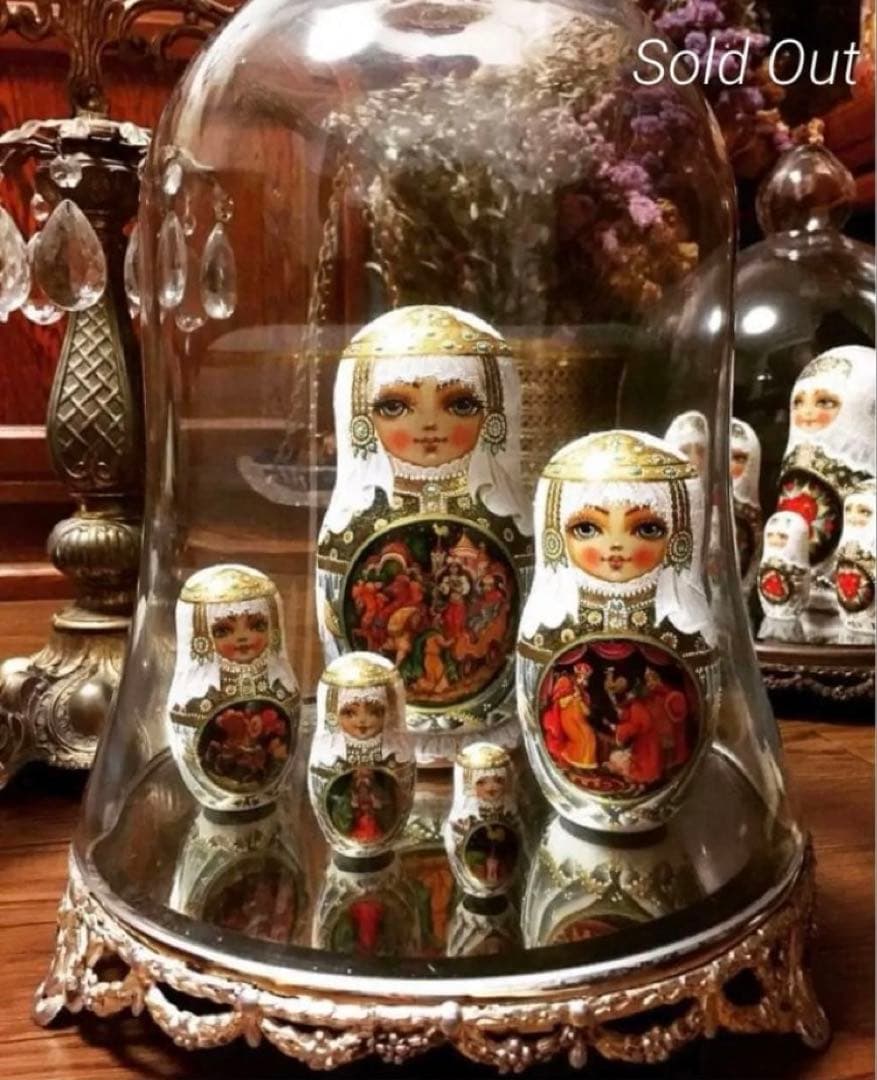 ロシア雑貨☆バラのマトリョーシカ(5P)H18cm タチアナ作
