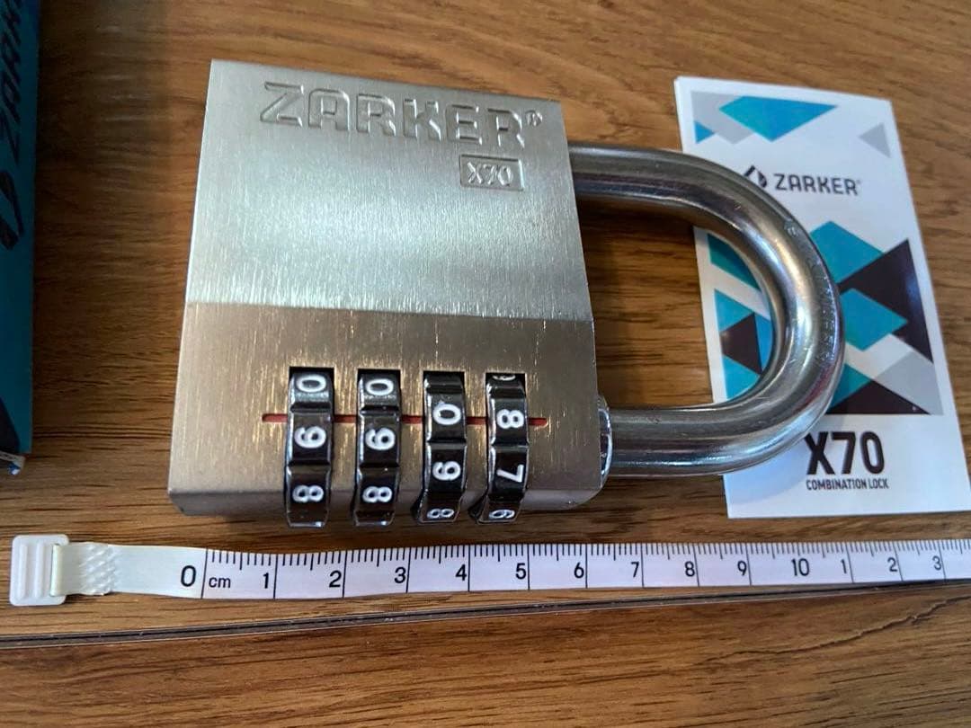 Zarker X50 南京錠- 4桁 野外 ダイヤル式 ロック シルバー