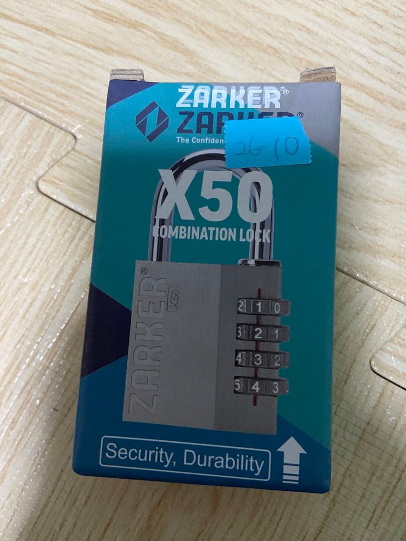 Zarker X50 南京錠- 4桁 野外 ダイヤル式 ロック シルバー