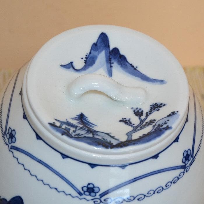 茶道具　水指　芋頭　染付　京焼　富田静山　古物　美品　送料込み