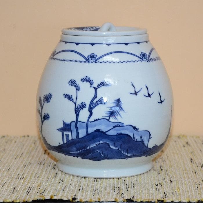 茶道具　水指　芋頭　染付　京焼　富田静山　古物　美品　送料込み