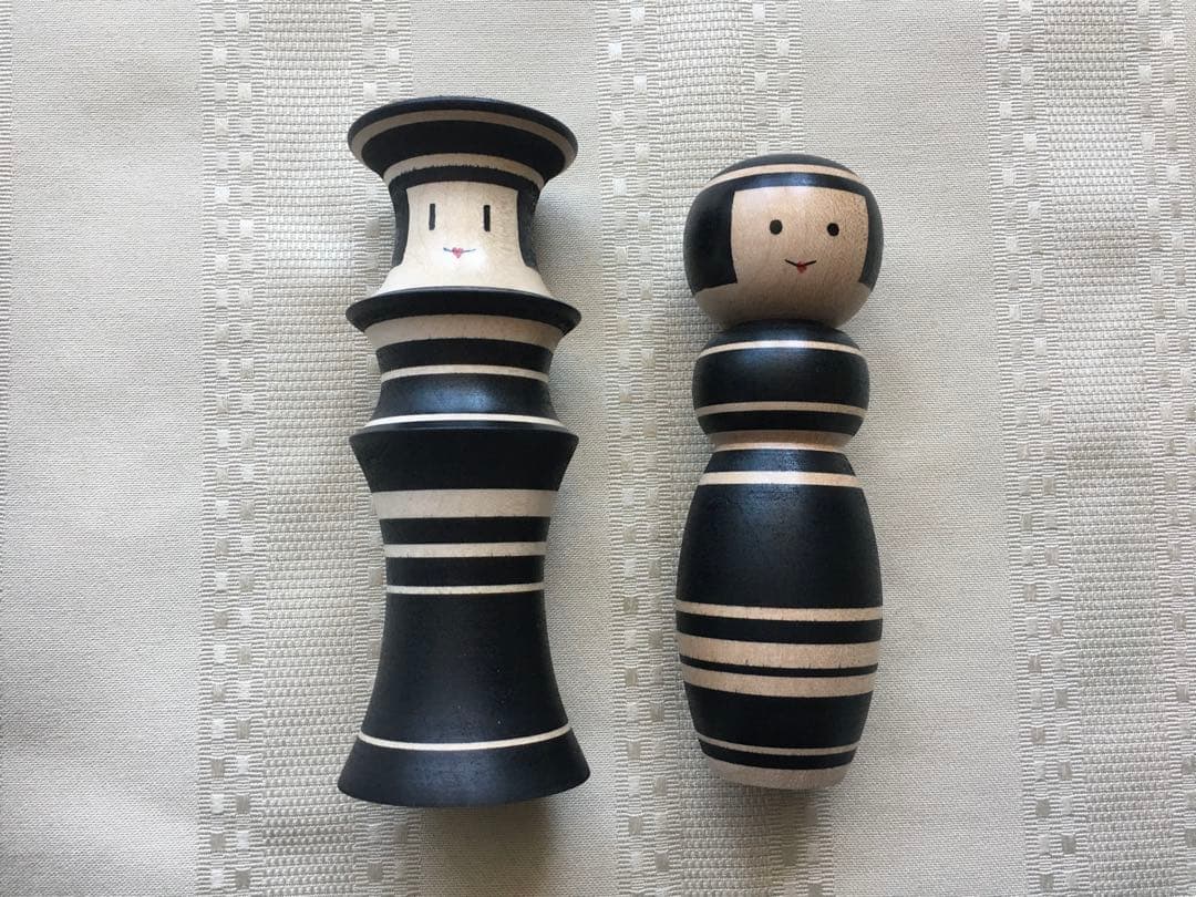 ルビンのこけし ペア ブラック 黒 限定品 青森県黒石市 22000円