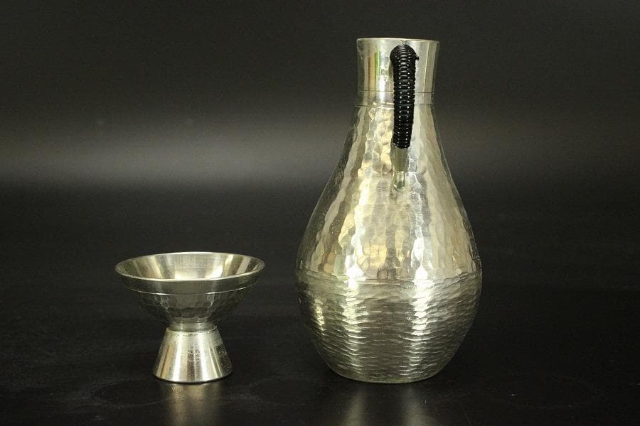 錫半 酒器揃 ちろり 盃 共箱(メ1824)