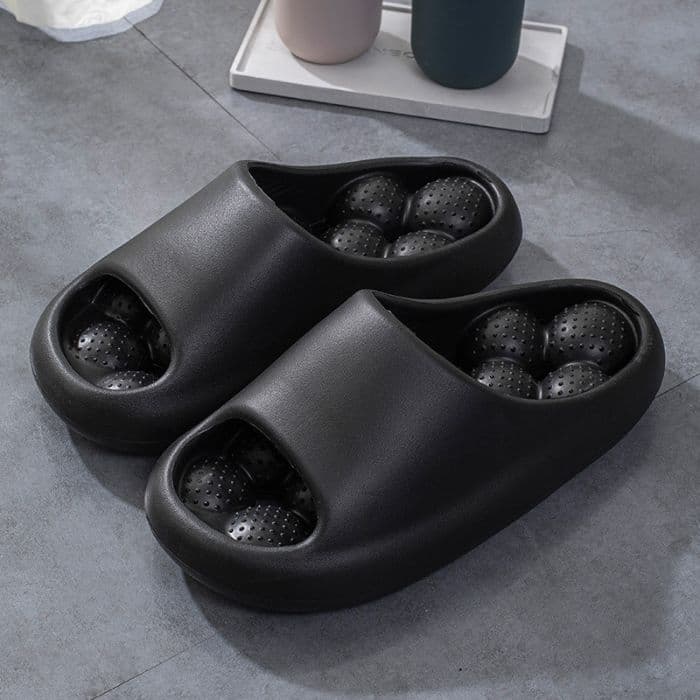 ［新品 人気No1］健康サンダル 足ツボ クッション ブラック 23-23.5
