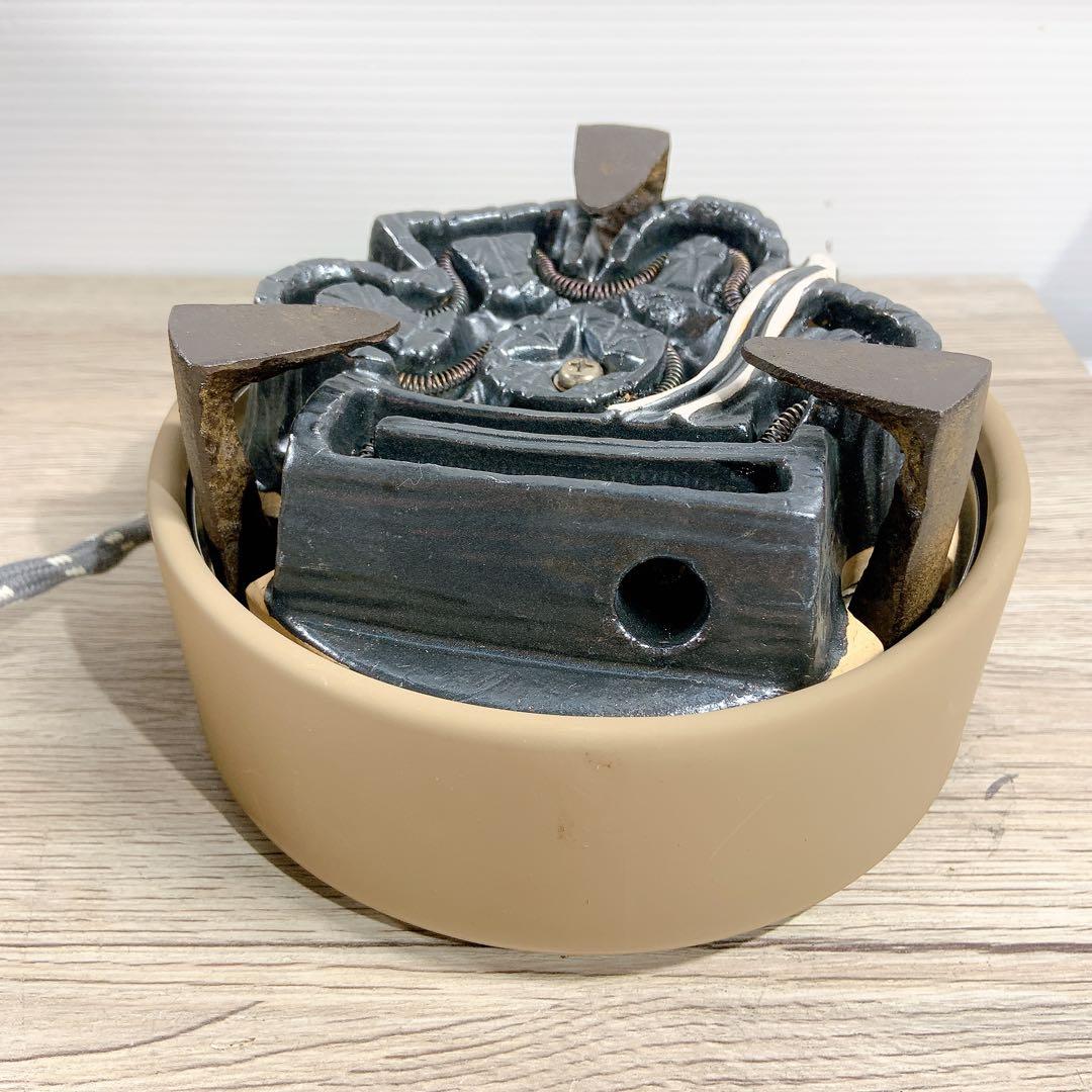 野々田式　茶道用 炭型ヒーター　茶道具　炭型電熱器　風炉付き　台座付き
