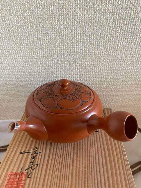 吉川雪堂造、壷堂刀　常滑焼　朱泥　急須　茶道具　茶器
