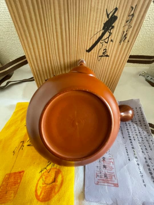 吉川雪堂造、壷堂刀　常滑焼　朱泥　急須　茶道具　茶器