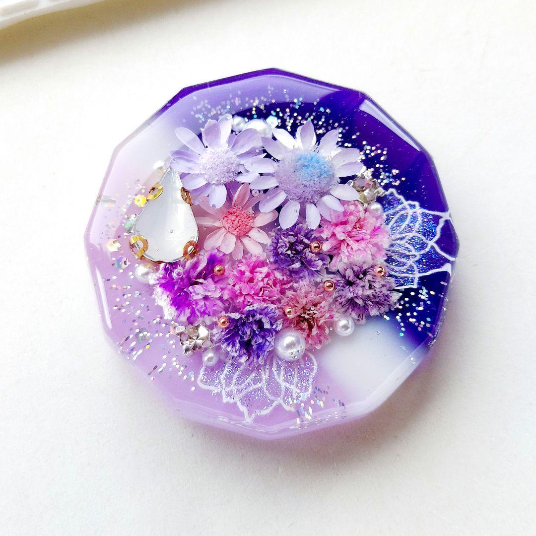 【1314】レジン　ヘアゴム　ポニーフック　ブロ―チ　ハンドメイド