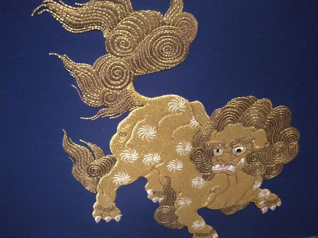 和風金色獅子のパーテーション
