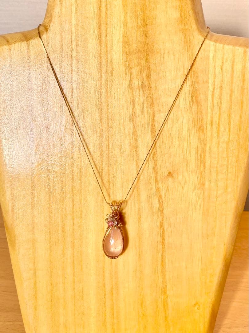 ローズクォーツ ペンダント ネックレス☆Maria癒しのアクセサリー新品一点物