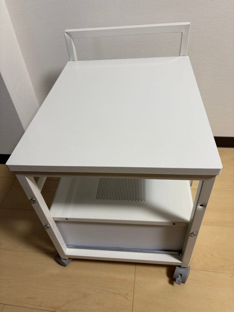 PJC-7002-WH 引出し付き プリンター台 ワゴン ラック キャスター付き