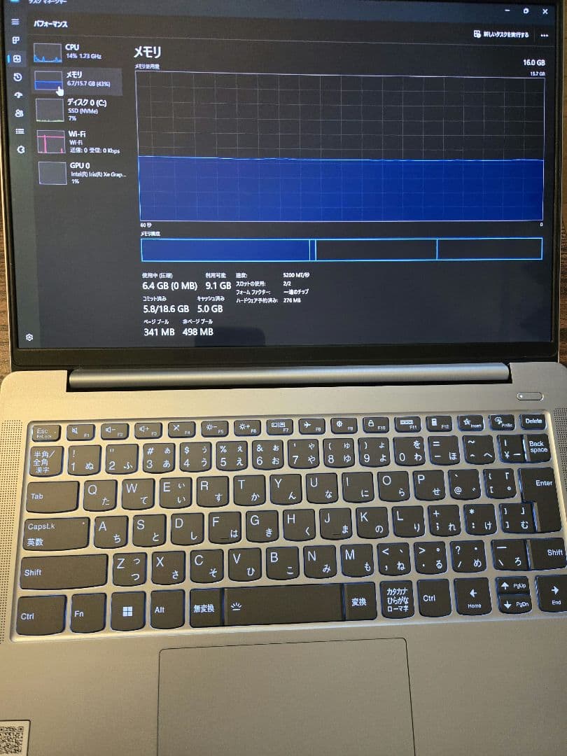 Lenovo IdeaPad Slim 5i Gen8 OLED バッテリー良好