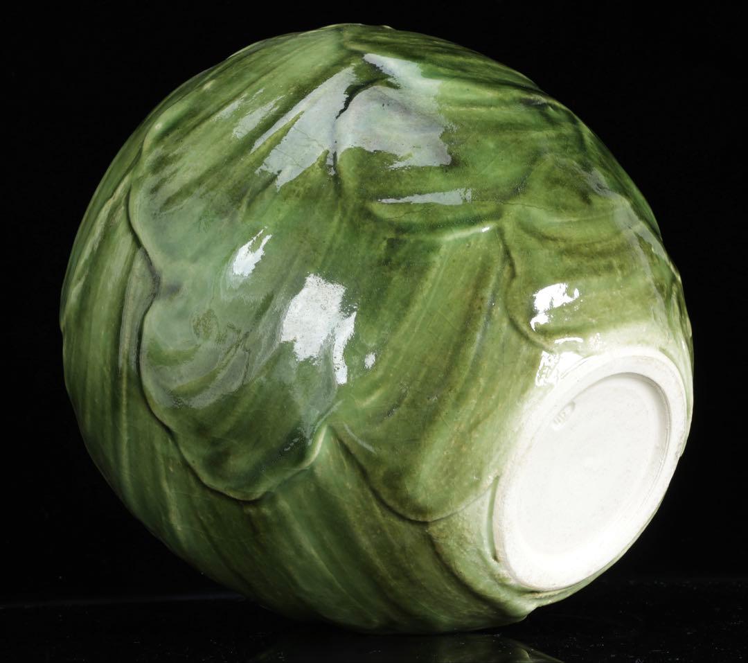 椋木英三 緑釉壷 泥刷毛目 共箱栞付 高25cm 花器 壺 作家物 美品 古美術