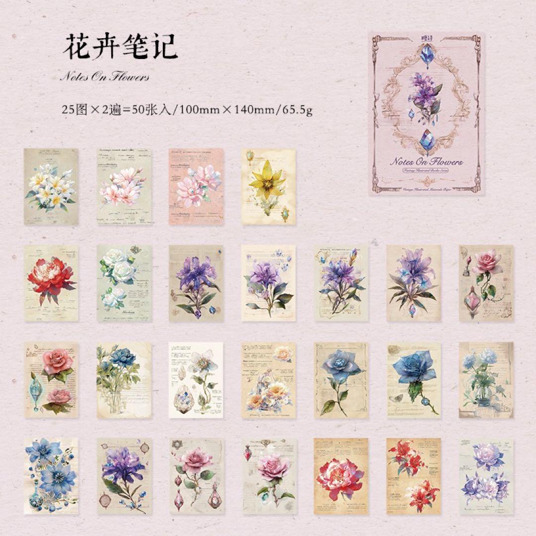 新品　幻想図鑑シリーズ　コラージュベース素材　6種　300枚