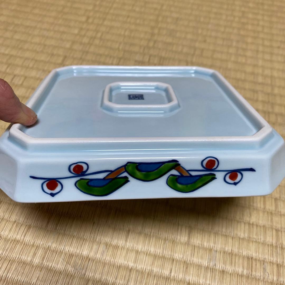 有田焼 陶宗窯　染錦松竹梅文　角皿