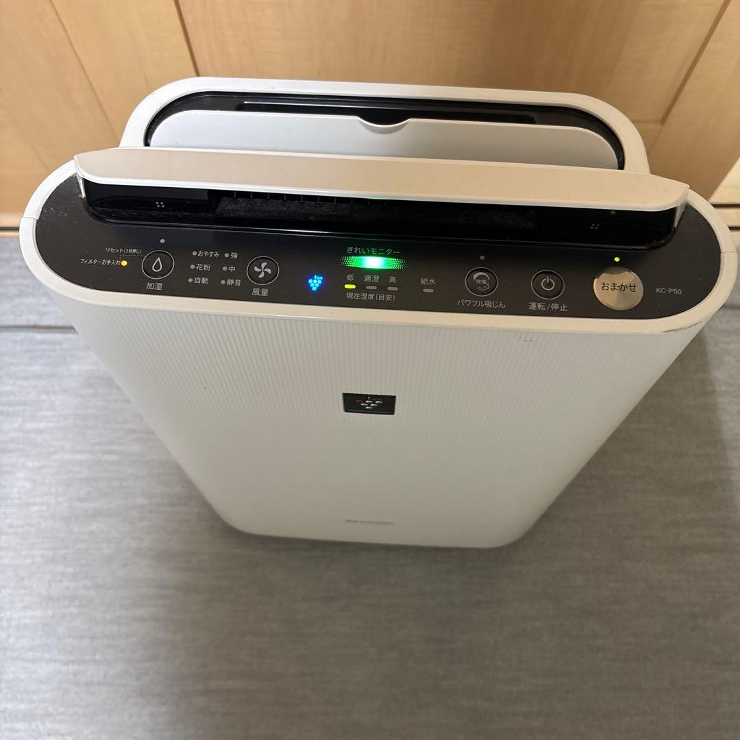w*8様 【動作品】SHARP シャープ 加湿 空気清浄機KC-P50-W 20