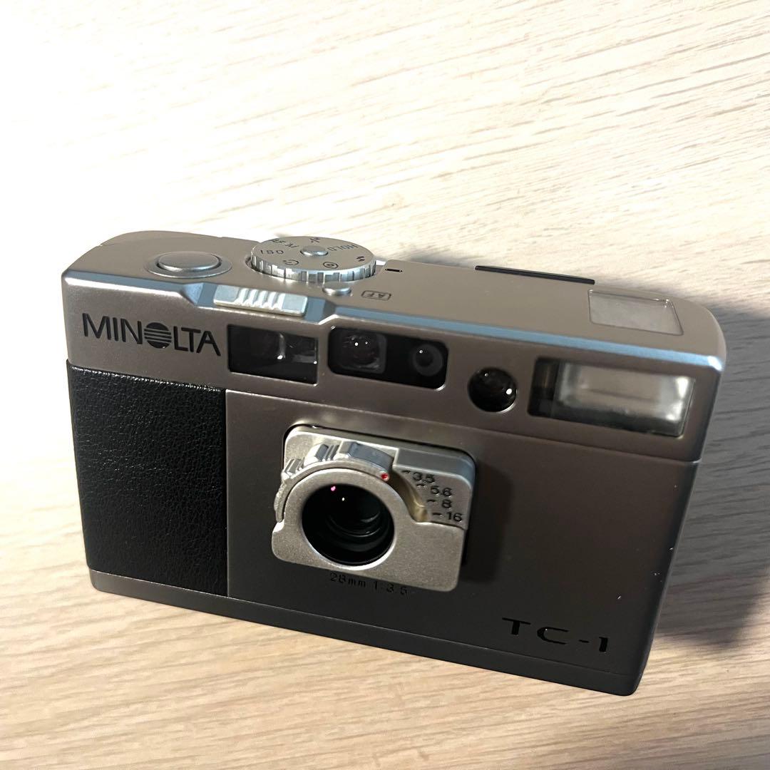 動作確認済 MINOLTAミノルタ TC-1 コンパクトカメラ 専用革ケース付