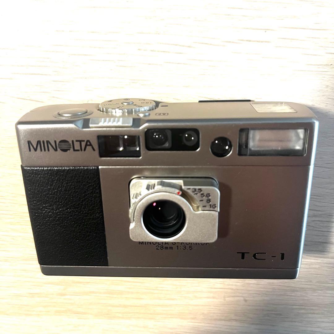 動作確認済 MINOLTAミノルタ TC-1 コンパクトカメラ 専用革ケース付