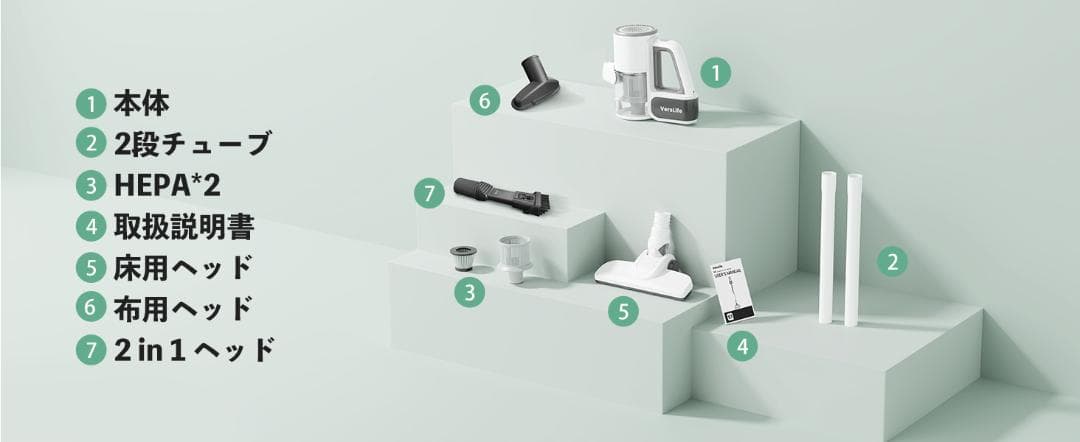 スティッククリーナー本体 38000PA ホワイト『2025新設計&超軽量』